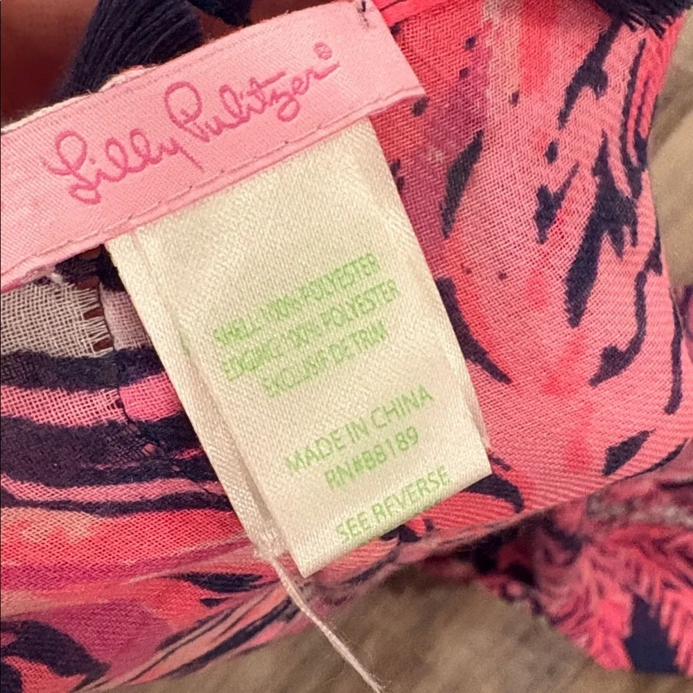 Lilly Pulitzer Looped A Jungle In Here Resort Scarf Pink Navy